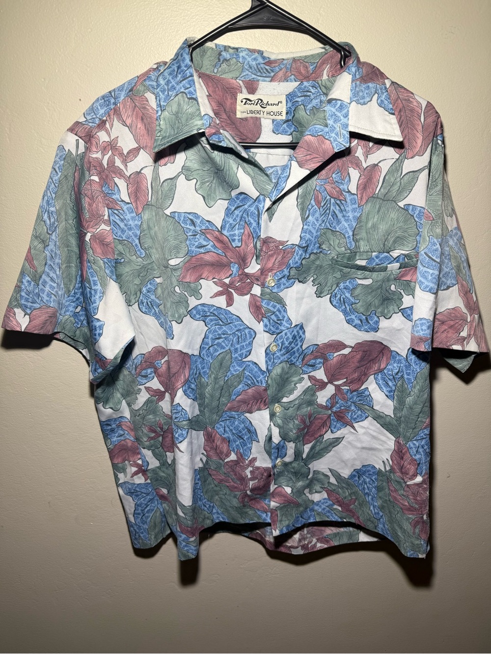 Tory Burch Men's Short-Sleeve Floral Button-Down Shirt - Blue, Green, Pink